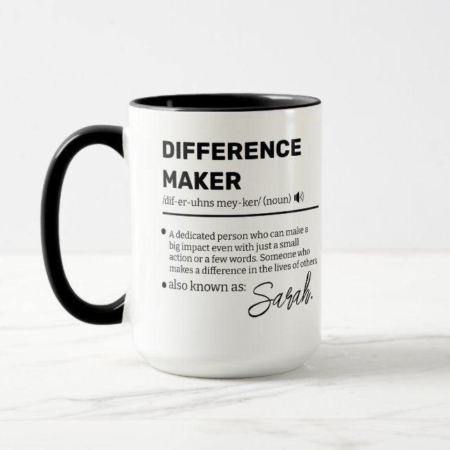 Personalized Difference Maker Mug, Appreciation  Tasse (Links)