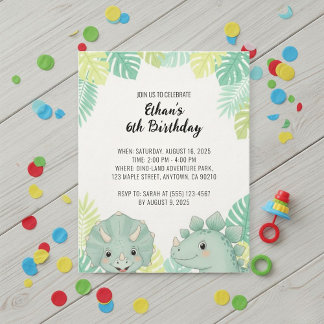 Personalized Dinosaur Birthday Invitation | Dino Einladung
