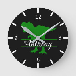 Personalized Dinosaur Square Wall Clock Runde Wanduhr
