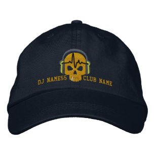 Personalized DJ Skull Your Name Club Embroidery Bestickte Baseballkappe