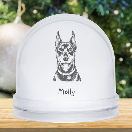 Personalized Doberman Dog Christmas Schneekugeln