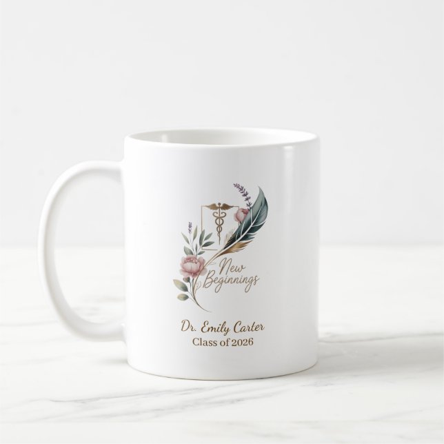 Personalized Doctor Graduation New Beginnings Kaffeetasse (Links)