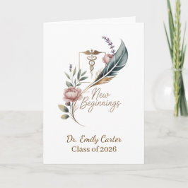 Personalized Doctor Graduation New Beginnings Karte