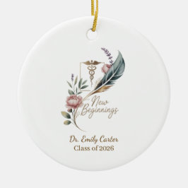 Personalized Doctor Graduation New Beginnings Keramik Ornament