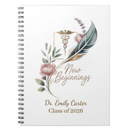 Personalized Doctor Graduation New Beginnings Notizblock