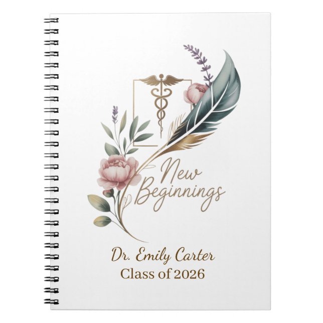 Personalized Doctor Graduation New Beginnings Notizblock (Vorderseite)