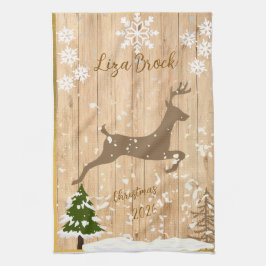 Personalized doe Christmas bauble Geschirrtuch