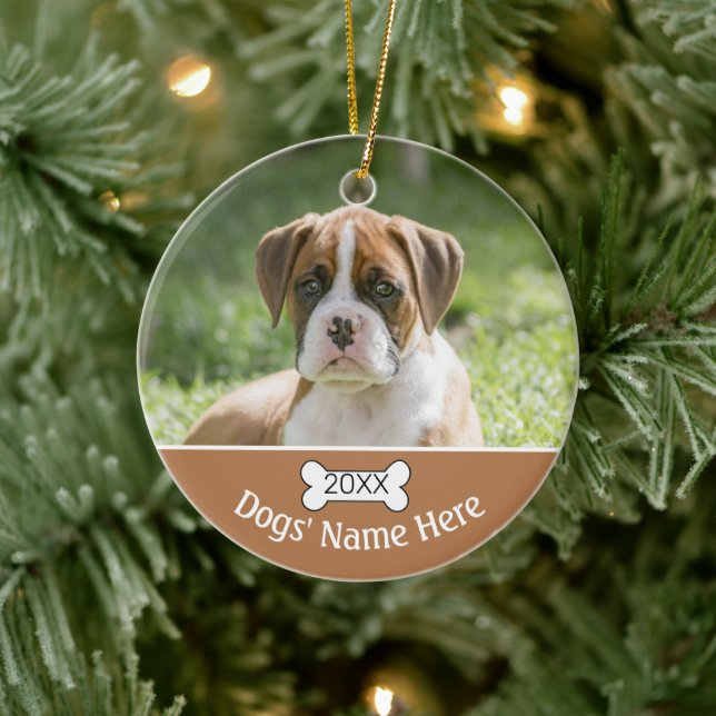 Personalized dog Dog Ornaments Keramik Ornament (Baum)