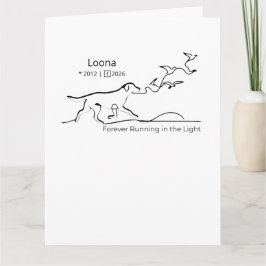 Personalized Dog Memorial Sympathy Line Art Karte