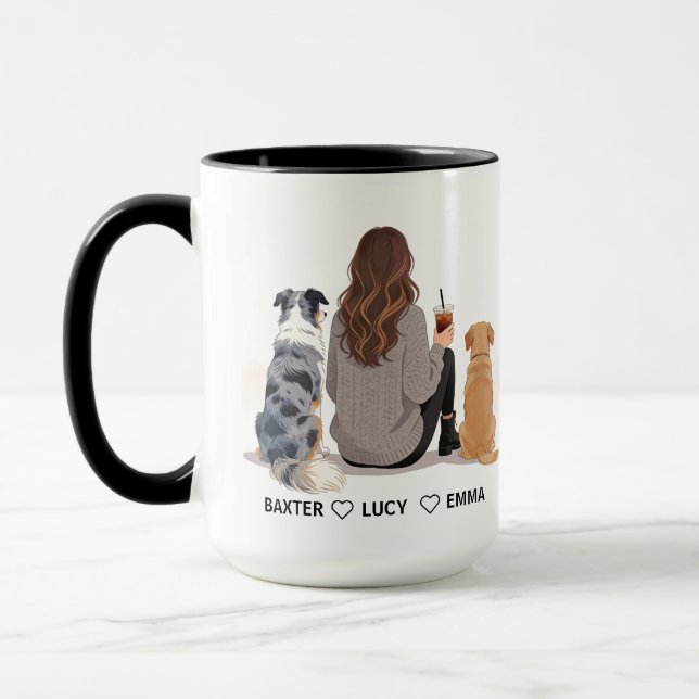 Personalized Dog Mom – Custom Name Mother’s Day Tasse (Links)