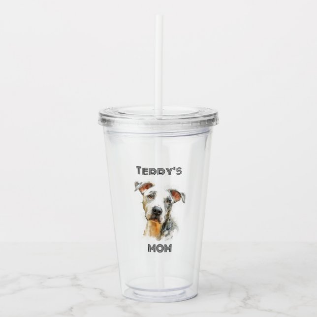 Personalized Dog Mom Photo Acrylic Tumbler  Acryltrinkbecher (Vorderseite)