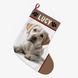 Personalized Dog Photo & Name | Christmas Stocking Großer Weihnachtsstrumpf