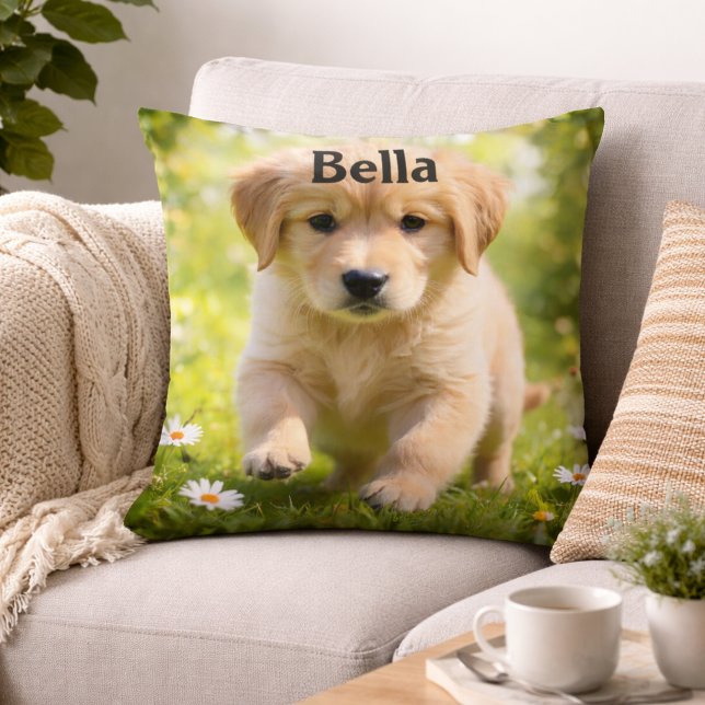 Personalized Dog Photo Pillow With Custom Name Kissen (Von Creator hochgeladen)