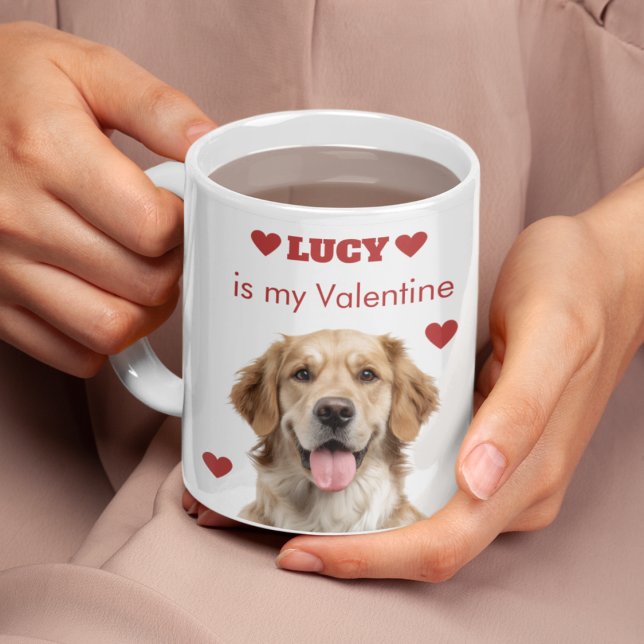Personalized Dog Photo Valentine’s Day Mug Verwandlungstasse (Von Creator hochgeladen)