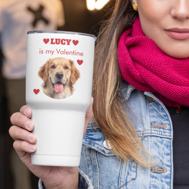 Personalized Dog Photo Valentine’s Day Travel Mug Reisebecher (Von Creator hochgeladen)