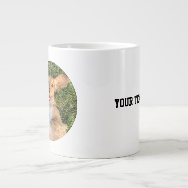 Personalized Dog Photo with Text | Custom Gift Jumbo-Tasse (Vorderseite)
