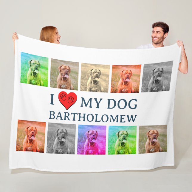 Personalized Dog Pop Art Pet Lover Gift Fleecedecke (Beispiel)