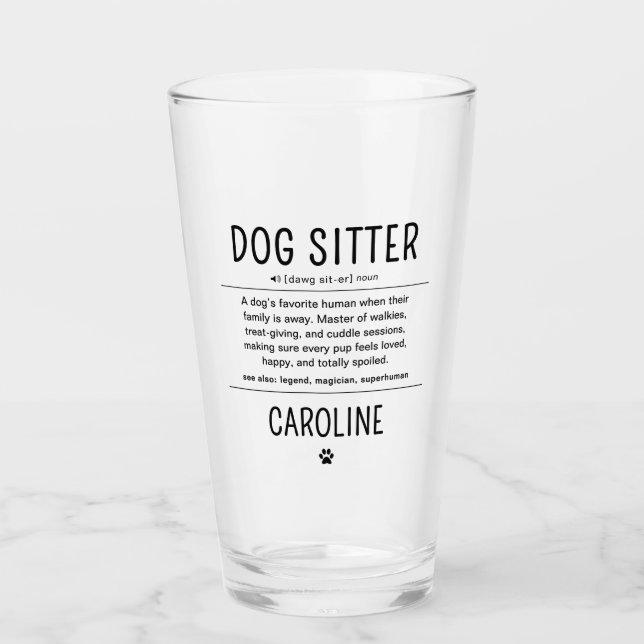 Personalized Dog Sitter Pet Sitter Funny Gifts Glas (Vorderseite)