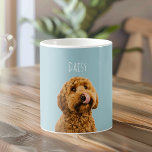 Personalized Dog with Name | Custom Pet Photo Kaffeetasse<br><div class="desc">Start your day with a smile and your favorite furry friend ☕🐶 This personalized dog mug features your pet’s photo on a soft pastel background, finished with their name for a clean, modern look. Perfect for coffee, tea, or cocoa, this custom pet mug makes a thoughtful gift for dog moms,...</div>
