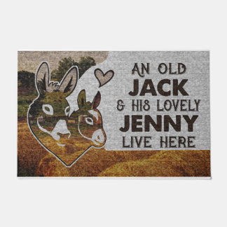 Personalized Donkey Couple Old Jack Lovely Jenny Fußmatte