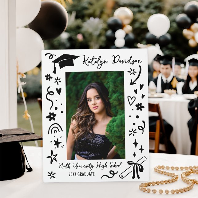 Personalized Doodle Graduation Photo Keepsake Fotoplatte (Von Creator hochgeladen)