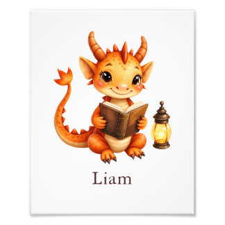 Personalized Dragon Art Print Custom Nursery Kids  Fotodruck