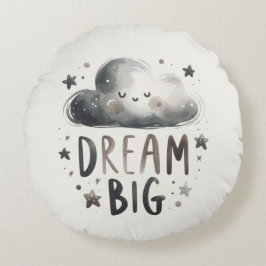 Personalized Dream Big - Custom Name & Birth Stats Rundes Kissen