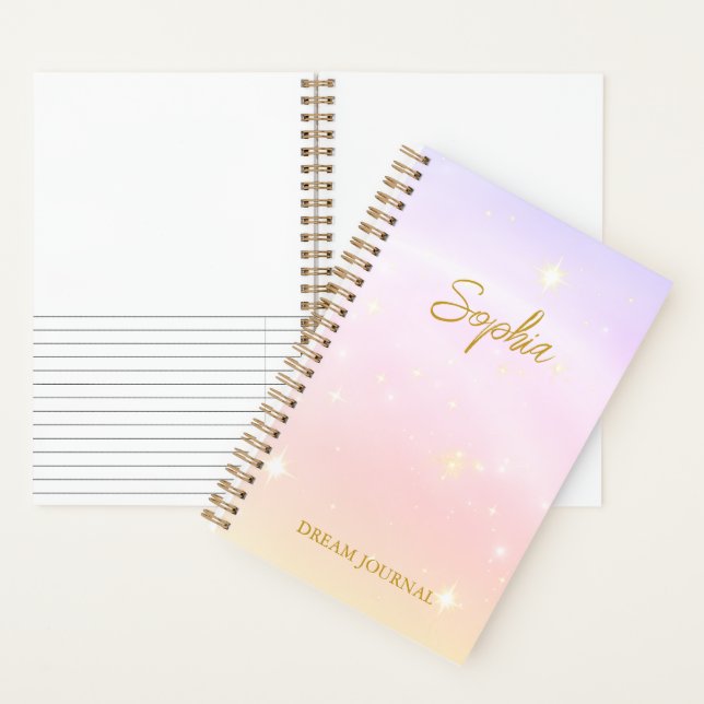 Personalized Dream Journal Notebook Soft Pastel Notizbuch (Innen)