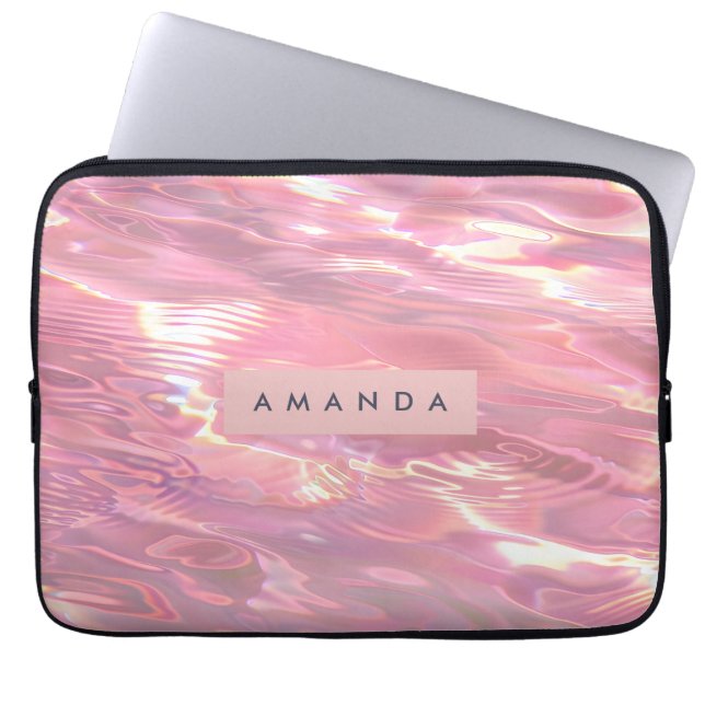 Personalized Dreamy Pastel Pink Water Laptopschutzhülle (Vorderseite)