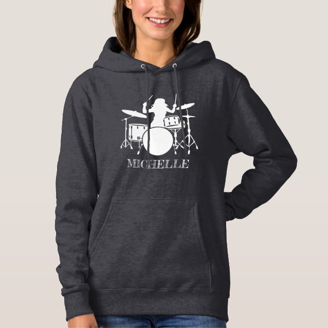 Personalized Drummer Girl | Drums Drummer Gift     Hoodie (Vorderseite)