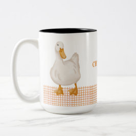 Personalized Duck – Cute Farm Animal Design Zweifarbige Tasse