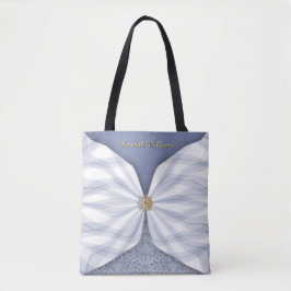 Personalized Dusty Blue Jewel Textile Illusion Tasche