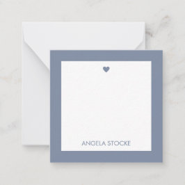 Personalized Dusty Blue Retro Flower Mitteilungskarte