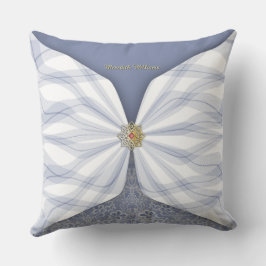 Personalized Dusty Blue Textile Illusion Kissen