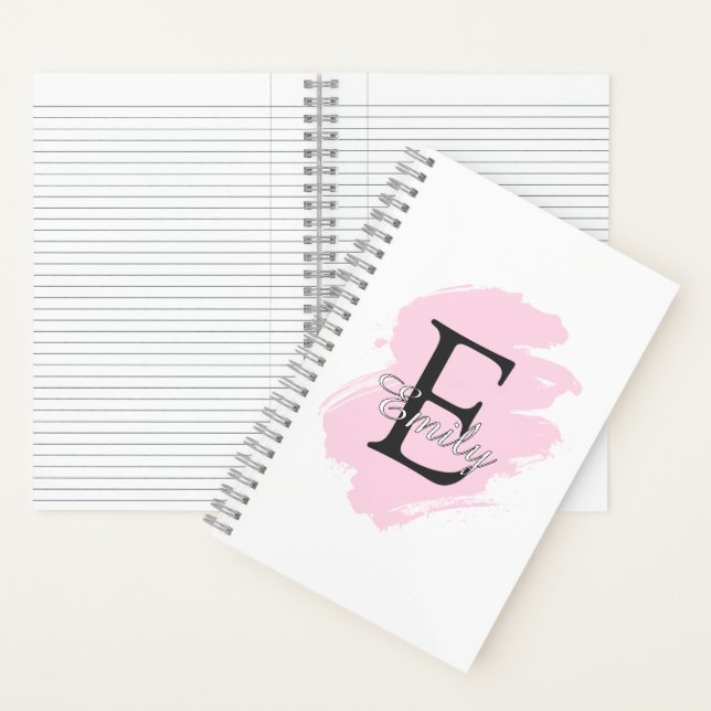Personalized Dusty Rose Monogram Spiral Notebook Notizbuch (Innen)