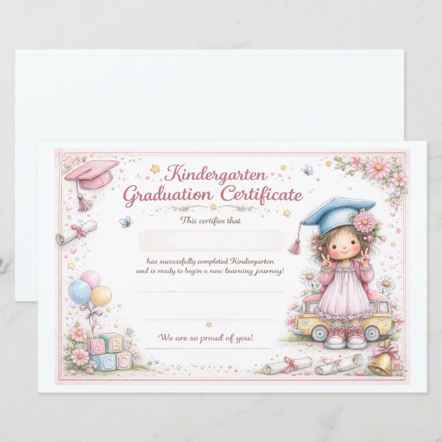 Personalized Early Learning Graduation Certificate (Vorne/Hinten)