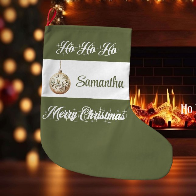 Personalized Earthy Tone Christmas Stocking Großer Weihnachtsstrumpf (Personalized Earthy Tone Christmas Stocking)