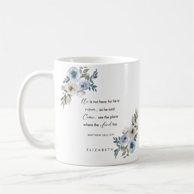 Personalized Easter Bible Verse Matthew 28:6 Kaffeetasse (Links)