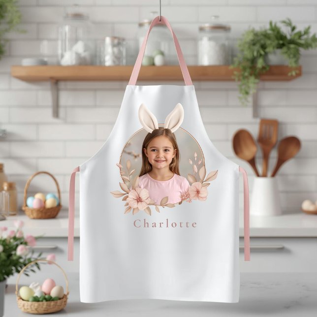 Personalized Easter Bunny Photo Apron for Kids Schürze (Von Creator hochgeladen)