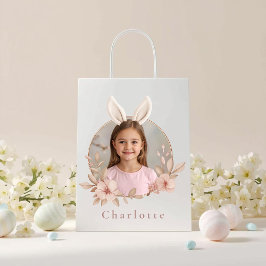 Personalized Easter Bunny Photo Gift Bag Mittlere Geschenktüte