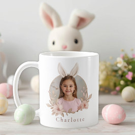 Personalized Easter Bunny Photo Mug for Girls Kaffeetasse