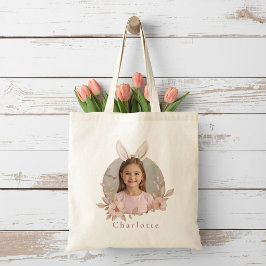 Personalized Easter Bunny Photo Tote Bag  Tragetasche