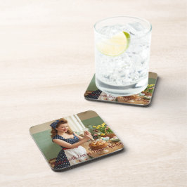 Personalized Easter Pin-Up Kitchen Drink Coaster Getränkeuntersetzer