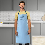 Personalized Editable Colors Elegant Script Mr Schürze<br><div class="desc">Personalized Apron that you can add your name featuring the word "Mr" in elegant script against an editable background color (click the customize button and change background color). You can even change the strap color (accessible on the product page itself) to whatever color you wish. It makes a great gift...</div>