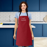 Personalized Editable Colors Elegant Script Mrs Schürze<br><div class="desc">Personalized Apron that you can add your name featuring the word "Mrs" in elegant script against an editable background color (click the customize button and change background color). You can even change the strap color (accessible on the product page itself) to whatever color you wish. It makes a great gift...</div>
