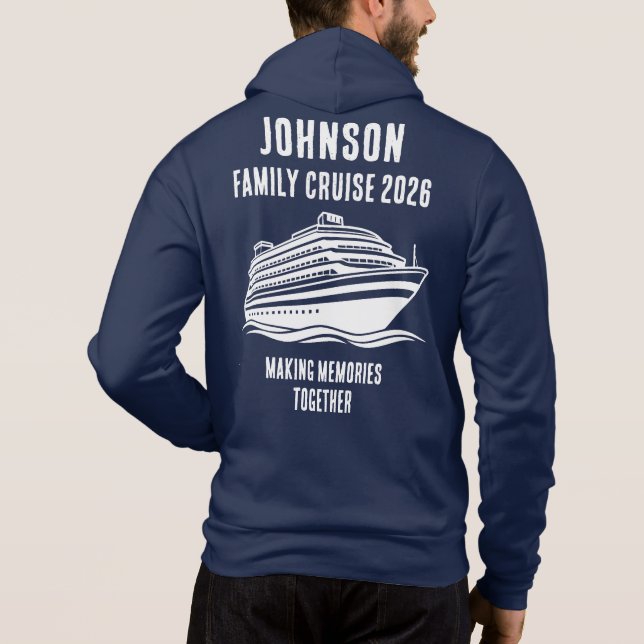 Personalized Editable Text Cruise Holiday Merch Hoodie (Rückseite)