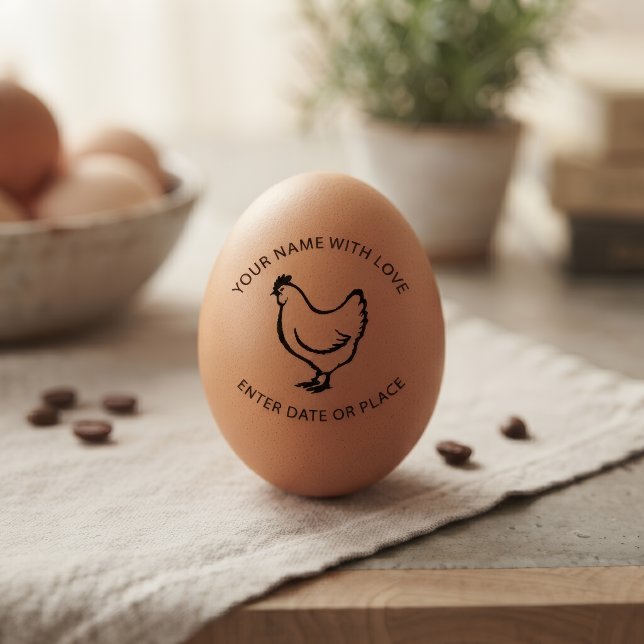Personalized Egg Stamp – Custom Chicken Egg Stamp  Gummistempel (Von Creator hochgeladen)
