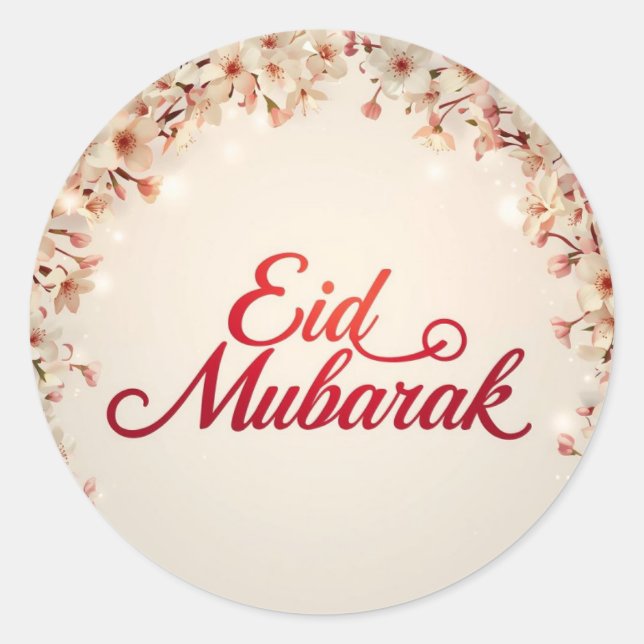 Personalized Eid Mubarak Muslim Classic  Runder Aufkleber (Vorderseite)