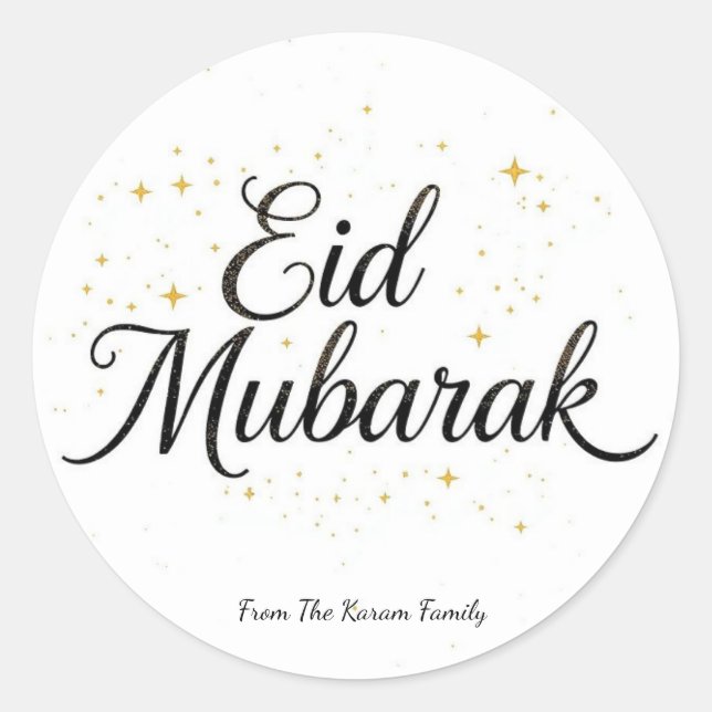 Personalized Eid Mubarak Muslim modern Classic  Runder Aufkleber (Vorderseite)