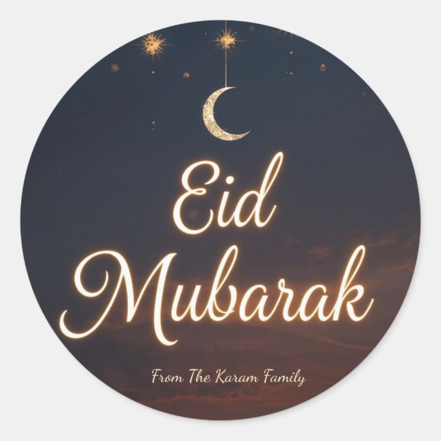 Personalized Eid Mubarak Muslim Stickers Gifts (Vorderseite)